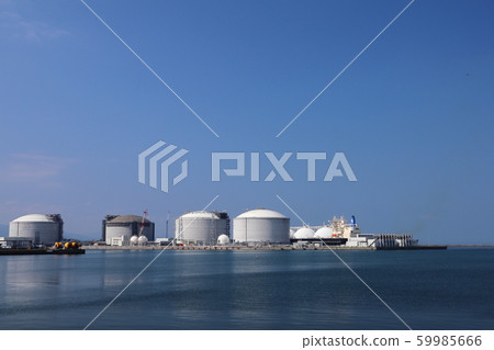 Ishikari LNG terminal and LNG tanker 59985666