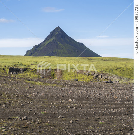 Volcanic landscape with green Storasula mountain, 59985728