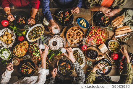 Traditional Turkish family celebration dinner Traditional Turkish family celebration dinner 59985923