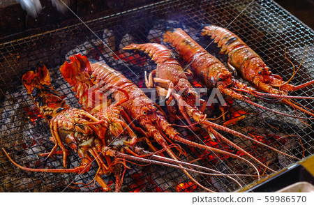 Grilled seafood at Japanese restaurant Grilled seafood at Japanese restaurant 59986570
