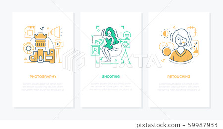 Photography concept - line design style banners set 59987933