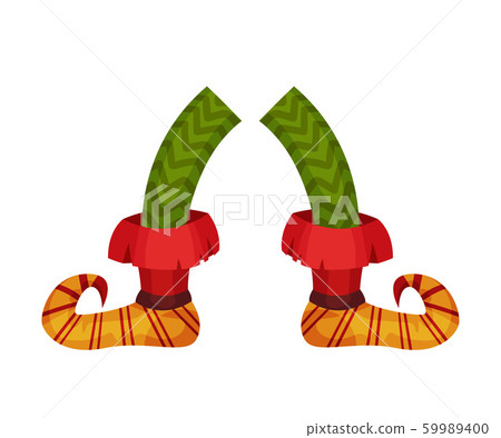 Christmas Cartoon Elf Legs Isolated On White Background 59989400