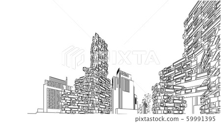 architecture background 3d illustration, sketch architecture background 3d illustration, sketch 59991395
