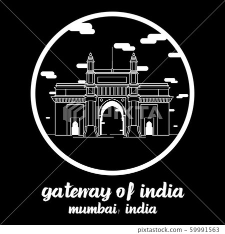 circle icon line Gateway of India. vector illustration circle icon line Gateway of India. vector illustration 59991563