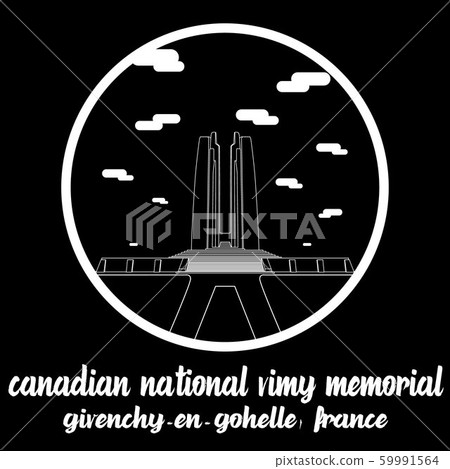 circle icon line Canadian National Vimy Memorial. vector illustration 59991564