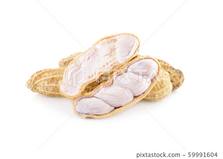 boiled ground peanut on white background boiled ground peanut on white background 59991604