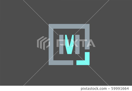 grey letter M alphabet logo design icon for 59991664