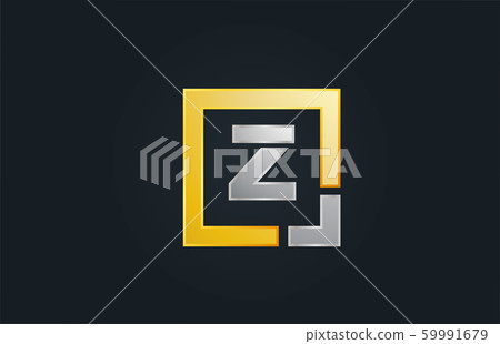 gold silver metal letter Z alphabet logo design - Stock Illustration ...