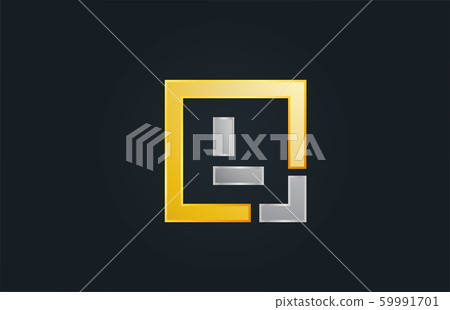 gold silver metal letter L alphabet logo design - Stock Illustration ...