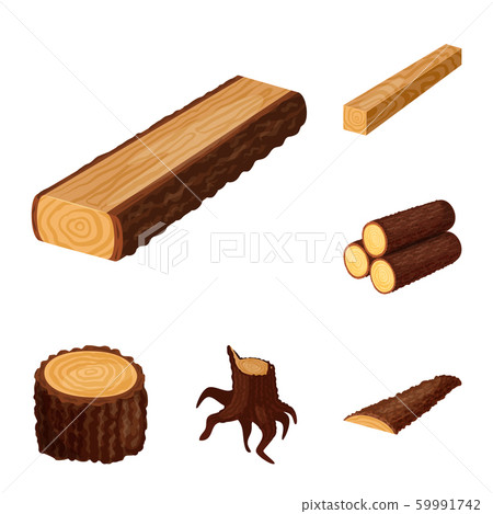 Vector illustration of signboard and wood icon. Set of signboard and wooden stock vector illustration. 59991742