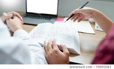 Teaching helping technology concept. Woman young Teaching helping technology concept. Woman young 59993081