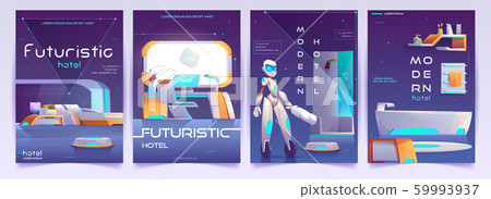 Futuristic hotel banners set, apartment posters Futuristic hotel banners set, apartment posters 59993937