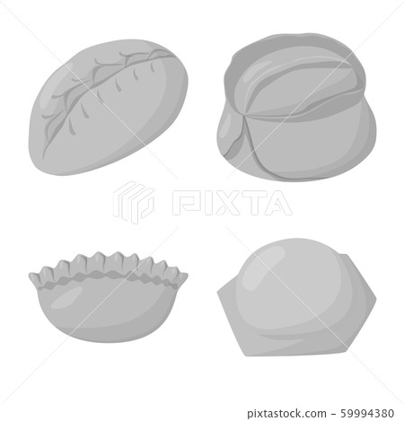 Vector design of dumplings and stuffed symbol. Set of dumplings and dish stock vector illustration. Vector design of dumplings and stuffed symbol. Set of dumplings and dish stock vector illustration. 59994380