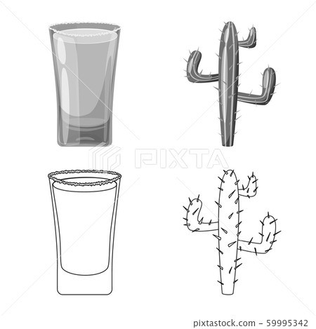 Isolated object of cafe and Latin symbol. Collection of cafe and national stock vector illustration. Isolated object of cafe and Latin symbol. Collection of cafe and national stock vector illustration. 59995342