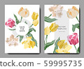 Vector Tulip engraved ink art. Wedding background card floral border. Thank you, rsvp, invitation 59995735