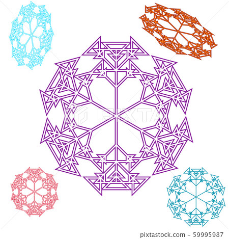 Triangular snowflake on a white background. 59995987