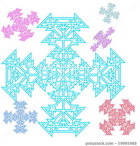 Abstract cross, snowflake from triangles. Abstract cross, snowflake from triangles. 59995988