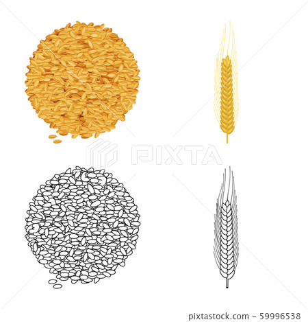 Vector illustration of agriculture and farming icon. Collection of agriculture and plant stock symbol for web. 59996538