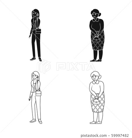 Isolated object of character and avatar logo. Collection of character and portrait stock symbol for web. Isolated object of character and avatar logo. Collection of character and portrait stock symbol for web. 59997482