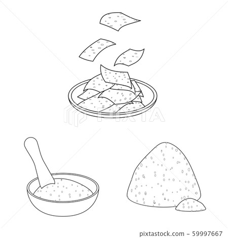 Isolated object of food and vegan icon. Collection of food and weed stock symbol for web. 59997667