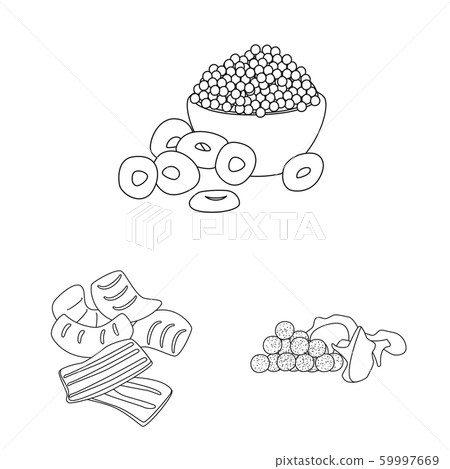 Vector design of taste and crunchy logo. Collection of taste and cooking stock symbol for web. 59997669