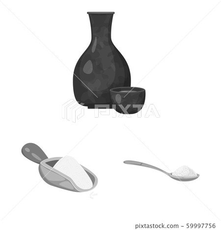 Vector illustration of food and organic symbol. Collection of food and agricultural stock symbol for web. 59997756