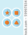 Set of geometric icons on blue background 59997834
