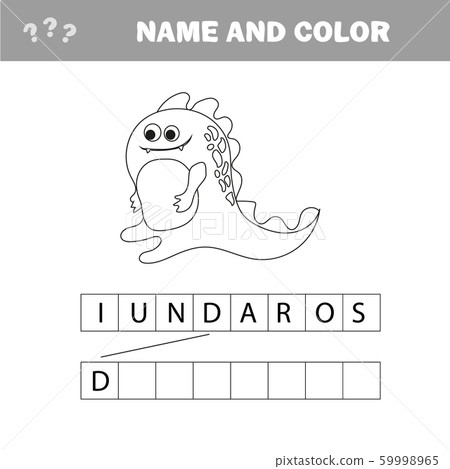 Vector illustration of Cartoon dinosaur - Coloring book and puzzle for kid 59998965