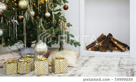 Boxes of presents under the Christmas tree Boxes of presents under the Christmas tree 59999889