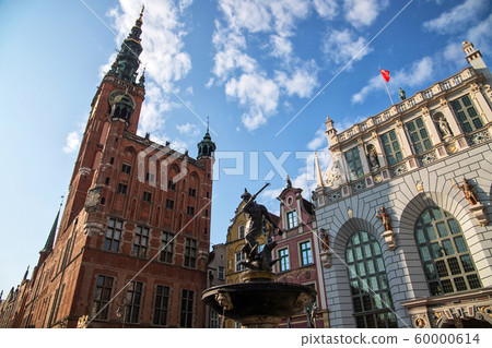 Poseidon sculpture fountain in Gdansk, Poland 60000614