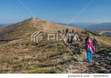 tourists in Bieszczady mountain in Poland 60000640