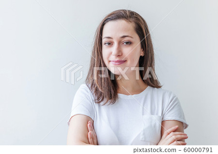 Beauty portrait young happy positive brunette 60000791