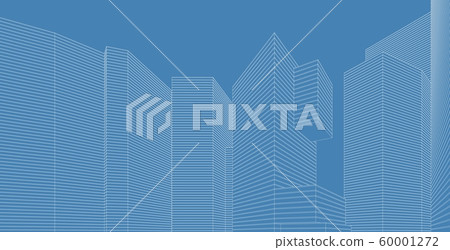 architecture background 3d illustration, sketch 60001272