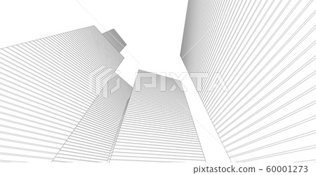 architecture background 3d illustration, sketch 60001273