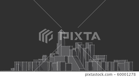 Modern architecture wireframe. Concept of urban Modern architecture wireframe. Concept of urban 60001278