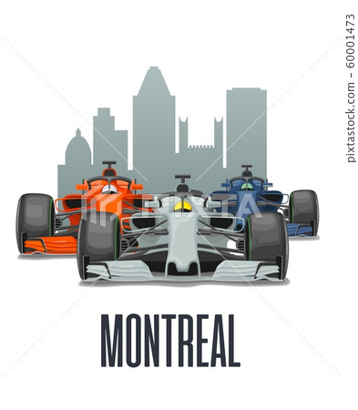 Cityline Montreal and three racing cars on Grand 60001473