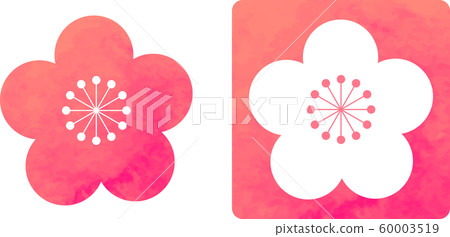Paper-cut style_Icon_Stamp_Plum_New Year material Paper-cut style_Icon_Stamp_Plum_New Year material 60003519