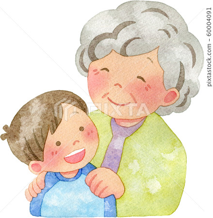 Grandmother putting her hand on the child's shoulder Grandmother putting her hand on the child's shoulder 60004091