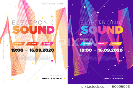 Music festival poster with abstract gradient lines, template design. Colorful Waves Gradient Background. Template for Poster, Web Banner, Pop-Up, presentation, brochure. Geometric template vector. 60006098