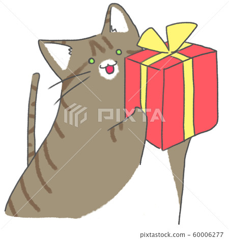 Cat and present (pheasant cat) 60006277