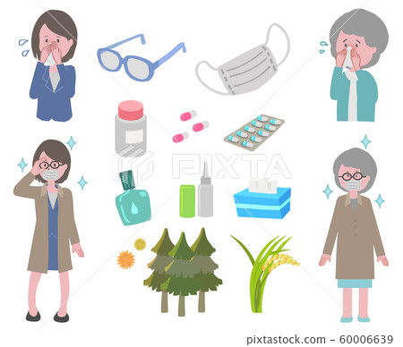 Pollen allergy countermeasure illustration set 2 Pollen allergy countermeasure illustration set 2 60006639