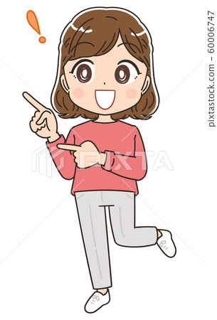 Young woman plain clothes anime cartoon illustration material 60006747
