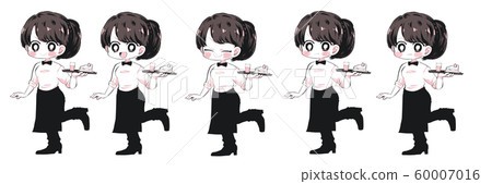 Girl standing picture + facial expression difference Girl standing picture + facial expression difference 60007016