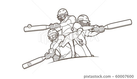 Cricket players action cartoon sport graphic vector Cricket players action cartoon sport graphic vector 60007600