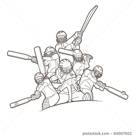 Cricket players action cartoon sport graphic vector Cricket players action cartoon sport graphic vector 60007602