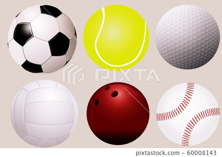 Sport equipment. Realistic balls billiard football tennis baseball golf and bowling  collection. Illustration football and, baseball, tennis sport, equipment for ga 60008143