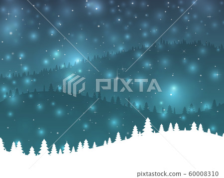 Winter Snow Mountain Background (Blue) [Glitter + Flare] 60008310