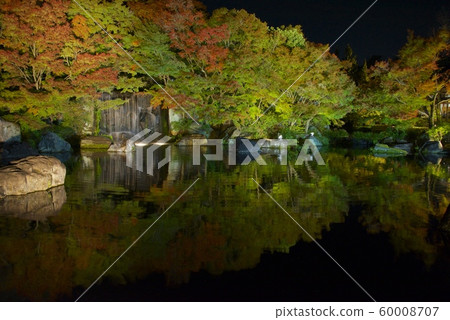Kokoen's autumn leaves and waterfall (Himeji City, Hyogo Prefecture) 60008707