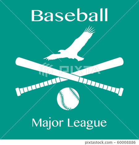 Baseball bats, ball and eagle Vector illustration 60008886