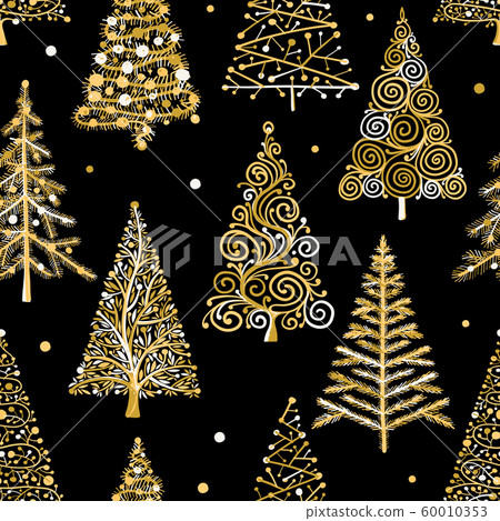Christmas trees, seamless pattern for your design - Stock Illustration ...